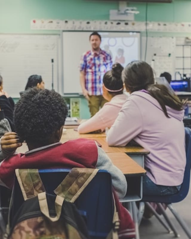 Students learning together in a classroom